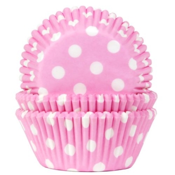 Cupcake Baking Cases - Baby Pink Polka Dots